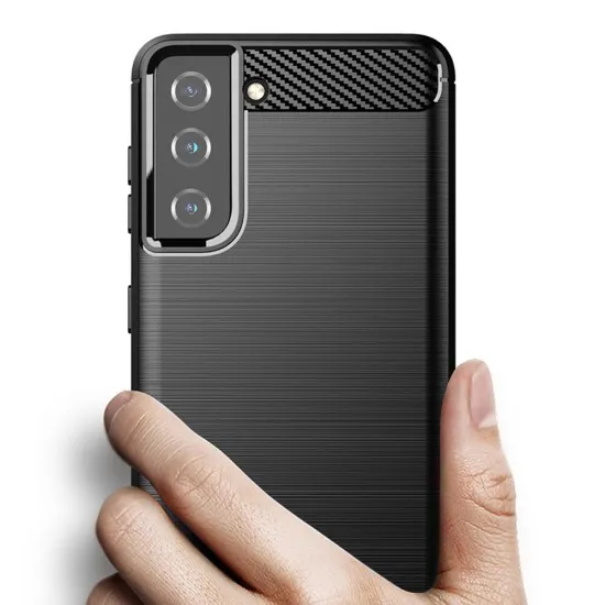 Husa pentru Samsung Galaxy S21 5G - Techsuit Carbon Silicone - Black Husa pentru Samsung Galaxy S21 5G - Techsuit Carbon Silicone - Black