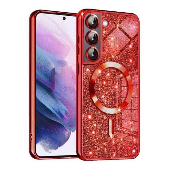 Husa pentru Samsung Galaxy S21 5G - Techsuit Luxury Glitter MagSafe - Red