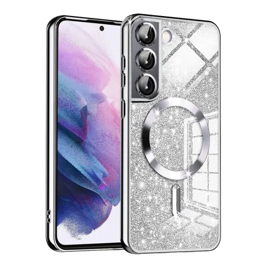Husa pentru Samsung Galaxy S21 5G - Techsuit Luxury Glitter MagSafe - Silver Husa pentru Samsung Galaxy S21 5G - Techsuit Luxury Glitter MagSafe - Silver