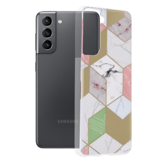 Husa pentru Samsung Galaxy S21 5G - Techsuit Marble Series - Purple Hex