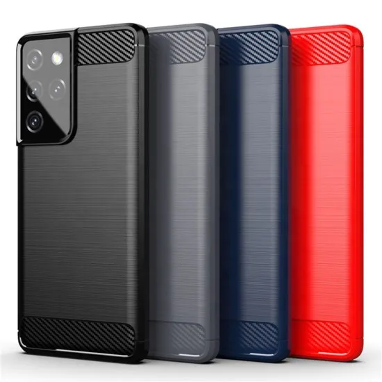 Husa pentru Samsung Galaxy S21 Ultra 5G - Techsuit Carbon Silicone - Black Husa pentru Samsung Galaxy S21 Ultra 5G - Techsuit Carbon Silicone - Black