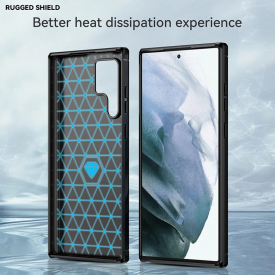 Husa pentru Samsung Galaxy S21 Ultra 5G - Techsuit Carbon Silicone - Blue