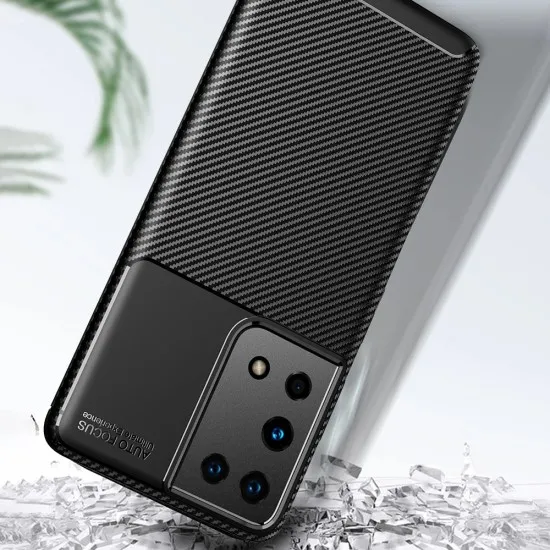 Husa pentru Samsung Galaxy S21 Ultra 5G - Techsuit CarbonFiber - Black Husa pentru Samsung Galaxy S21 Ultra 5G - Techsuit CarbonFiber - Black