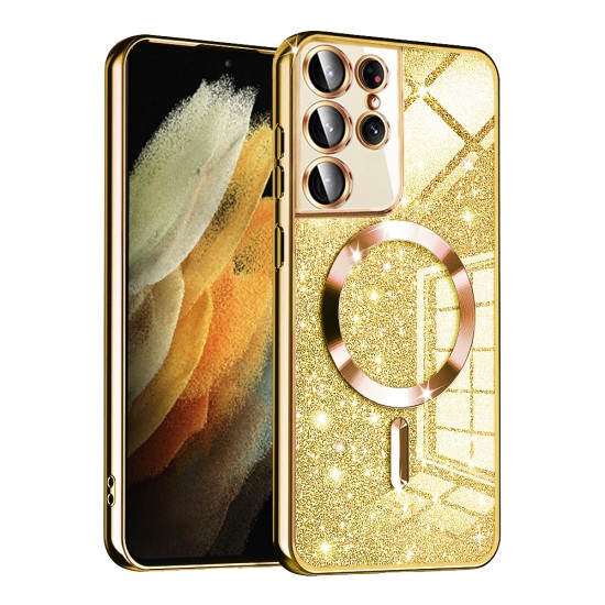 Husa pentru Samsung Galaxy S21 Ultra 5G - Techsuit Luxury Glitter MagSafe - Gold