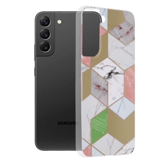 Husa pentru Samsung Galaxy S22 Plus 5G - Techsuit Marble Series - Purple Hex