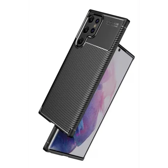 Husa pentru Samsung Galaxy S22 Ultra 5G - Techsuit CarbonFiber - Black Husa pentru Samsung Galaxy S22 Ultra 5G - Techsuit CarbonFiber - Black