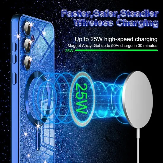 Husa pentru Samsung Galaxy S22 Ultra 5G - Techsuit Luxury Glitter MagSafe - Deep Blue Husa pentru Samsung Galaxy S22 Ultra 5G - Techsuit Luxury Glitter MagSafe - Deep Blue