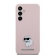 Husa pentru Samsung Galaxy S23 FE - Karl Lagerfeld Silicone (KLHCS23FESMHCNPP) - Pink Choupette Metal Pin