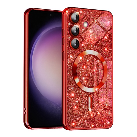 Husa pentru Samsung Galaxy S23 FE - Techsuit Luxury Glitter MagSafe - Red