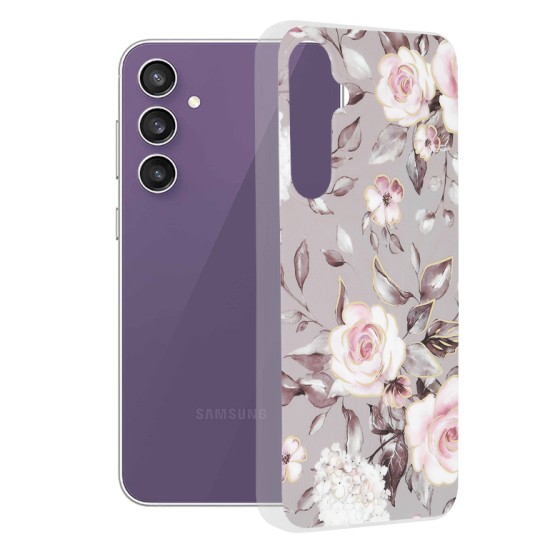 Husa pentru Samsung Galaxy S23 FE - Techsuit Marble Series - Bloom of Ruth Gray