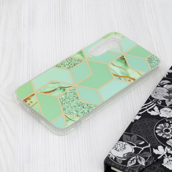 Husa pentru Samsung Galaxy S23 FE - Techsuit Marble Series - Green Hex