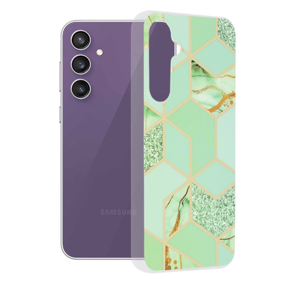 Husa pentru Samsung Galaxy S23 FE - Techsuit Marble Series - Green Hex