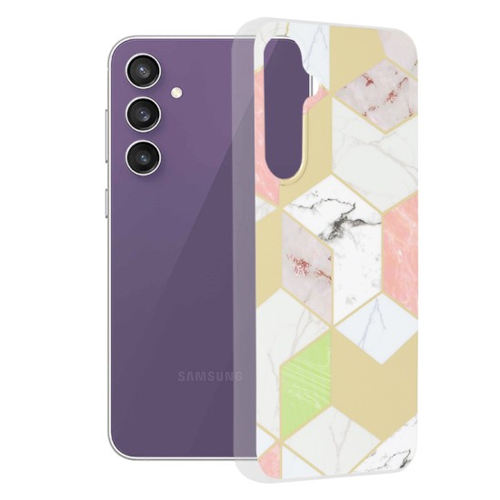 Husa pentru Samsung Galaxy S23 FE - Techsuit Marble Series - Purple Hex