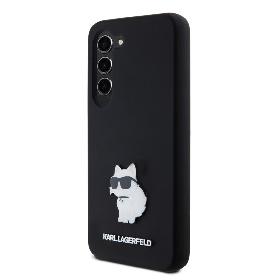 Husa pentru Samsung Galaxy S23 - Karl Lagerfeld Silicone (KLHCS23SSMHCNPK) - Choupette Metal Pin