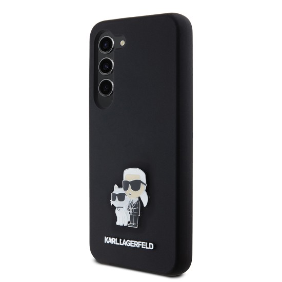 Husa pentru Samsung Galaxy S23 - Karl Lagerfeld Silicone (KLHCS23SSMHKCNPK) - Karl&Choupette Metal Pin