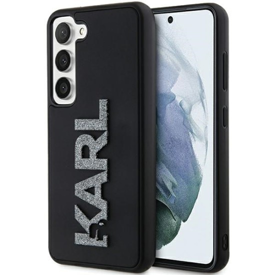 Husa pentru Samsung Galaxy S23 Plus - Karl Lagerfeld 3D Design (KLHCS23M3DMBKCK) - Rubber Glitter Logo