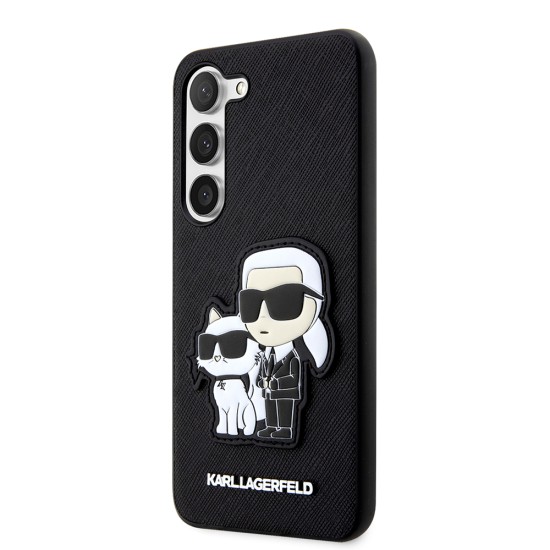 Husa pentru Samsung Galaxy S23 Plus - Karl Lagerfeld Saffiano (KLHCS23MSANKCPK) - Karl&Choupette Metal Pin