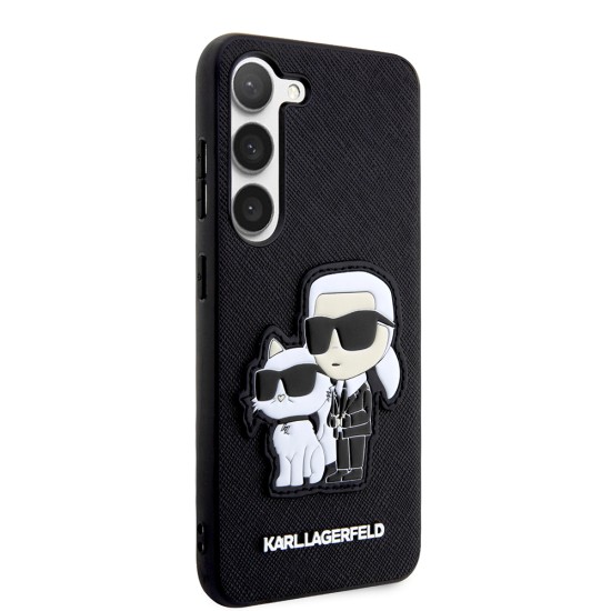 Husa pentru Samsung Galaxy S23 Plus - Karl Lagerfeld Saffiano (KLHCS23MSANKCPK) - Karl&Choupette Metal Pin