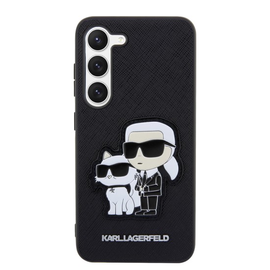 Husa pentru Samsung Galaxy S23 Plus - Karl Lagerfeld Saffiano (KLHCS23MSANKCPK) - Karl&Choupette Metal Pin