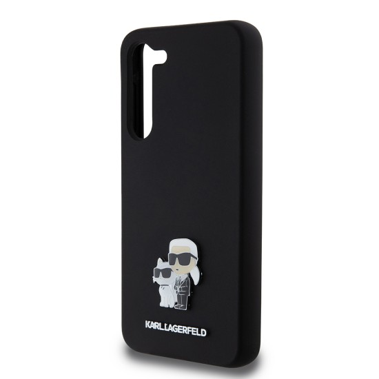 Husa pentru Samsung Galaxy S23 Plus - Karl Lagerfeld Silicone (KLHCS23MSMHKCNPK) - Karl&Choupette Metal Pin