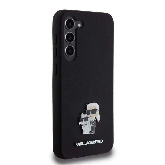 Husa pentru Samsung Galaxy S23 Plus - Karl Lagerfeld Silicone (KLHCS23MSMHKCNPK) - Karl&Choupette Metal Pin