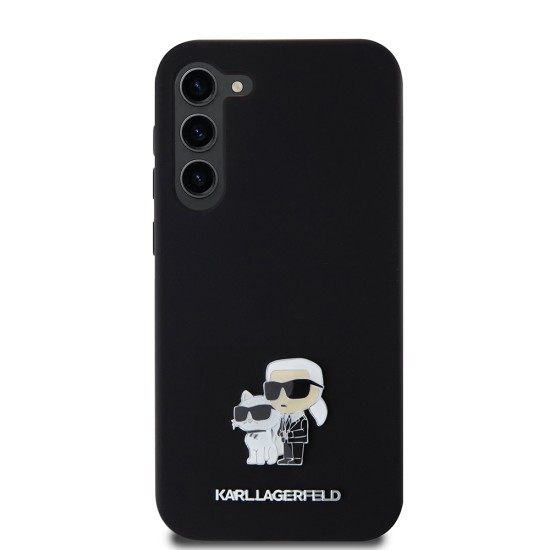 Husa pentru Samsung Galaxy S23 Plus - Karl Lagerfeld Silicone (KLHCS23MSMHKCNPK) - Karl&Choupette Metal Pin