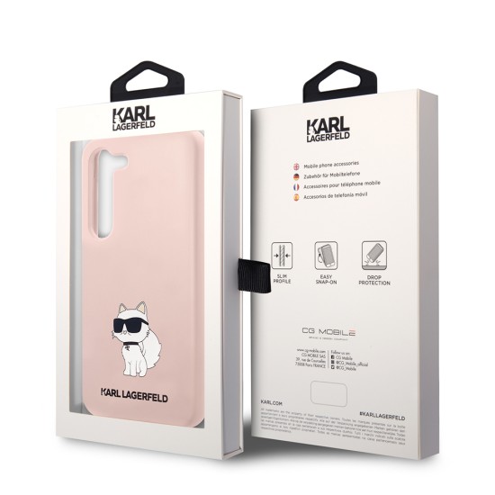 Husa pentru Samsung Galaxy S23 Plus - Karl Lagerfeld Silicone (KLHCS23MSNCHBCP) - Pink Choupette