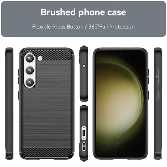 Husa pentru Samsung Galaxy S23 Plus - Techsuit Carbon Silicone - Black Husa pentru Samsung Galaxy S23 Plus - Techsuit Carbon Silicone - Black