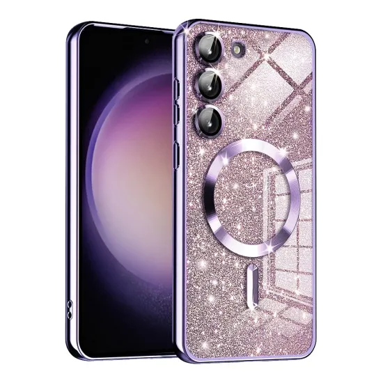 Husa pentru Samsung Galaxy S23 Plus - Techsuit Luxury Glitter MagSafe - Light Purple Husa pentru Samsung Galaxy S23 Plus - Techsuit Luxury Glitter MagSafe - Light Purple