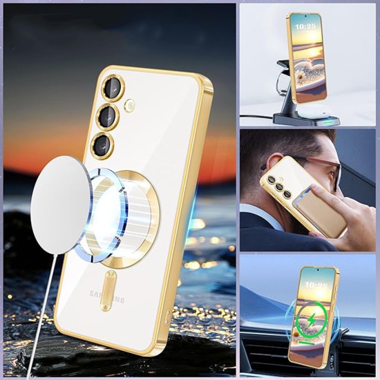 Husa pentru Samsung Galaxy S23 - Techsuit Luxury Crystal MagSafe - Gold