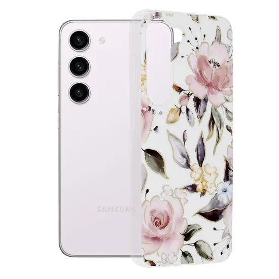 Husa pentru Samsung Galaxy S23 - Techsuit Marble Series - Chloe White Husa pentru Samsung Galaxy S23 - Techsuit Marble Series - Chloe White