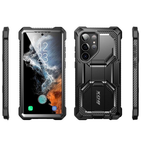 Husa pentru Samsung Galaxy S23 Ultra + Folie - I-Blason Armorbox - Black