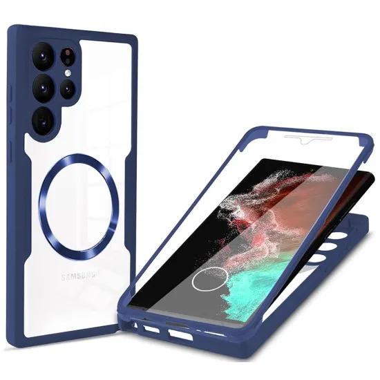 Husa pentru Samsung Galaxy S23 Ultra + Folie - Techsuit ColorVerse 360 MagSafe Series - Blue Husa pentru Samsung Galaxy S23 Ultra + Folie - Techsuit ColorVerse 360 MagSafe Series - Blue