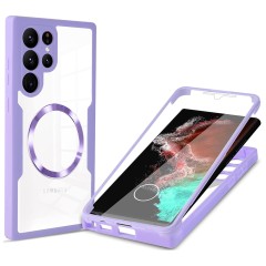 Husa pentru Samsung Galaxy S23 Ultra + Folie - Techsuit ColorVerse 360 MagSafe Series - Purple Husa pentru Samsung Galaxy S23 Ultra + Folie - Techsuit ColorVerse 360 MagSafe Series - Purple