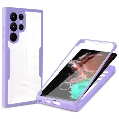 Husa pentru Samsung Galaxy S23 Ultra + Folie - Techsuit ColorVerse 360 Series - Purple Husa pentru Samsung Galaxy S23 Ultra + Folie - Techsuit ColorVerse 360 Series - Purple
