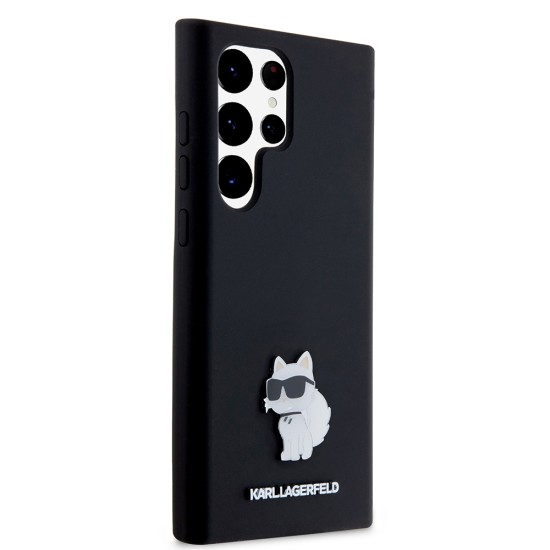 Husa pentru Samsung Galaxy S23 Ultra - Karl Lagerfeld Silicone (KLHCS23LSMHCNPK) - Choupette