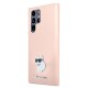 Husa pentru Samsung Galaxy S23 Ultra - Karl Lagerfeld Silicone (KLHCS23LSMHCNPP) - Pink Choupette Metal Pin