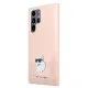 Husa pentru Samsung Galaxy S23 Ultra - Karl Lagerfeld Silicone (KLHCS23LSMHCNPP) - Pink Choupette Metal Pin