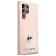 Husa pentru Samsung Galaxy S23 Ultra - Karl Lagerfeld Silicone (KLHCS23LSMHCNPP) - Pink Choupette Metal Pin