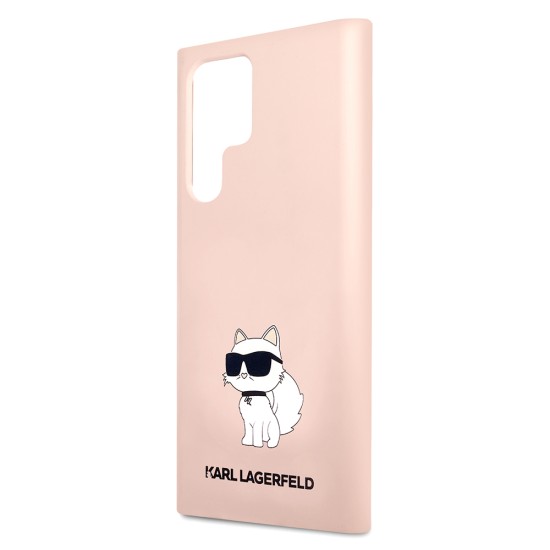 Husa pentru Samsung Galaxy S23 Ultra - Karl Lagerfeld Silicone (KLHCS23LSNCHBCP) - Pink Choupette