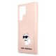 Husa pentru Samsung Galaxy S23 Ultra - Karl Lagerfeld Silicone (KLHCS23LSNCHBCP) - Pink Choupette