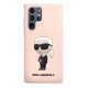 Husa pentru Samsung Galaxy S23 Ultra - Karl Lagerfeld Silicone (KLHCS23LSNIKBCP) - Pink Ikonik