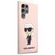 Husa pentru Samsung Galaxy S23 Ultra - Karl Lagerfeld Silicone (KLHCS23LSNIKBCP) - Pink Ikonik