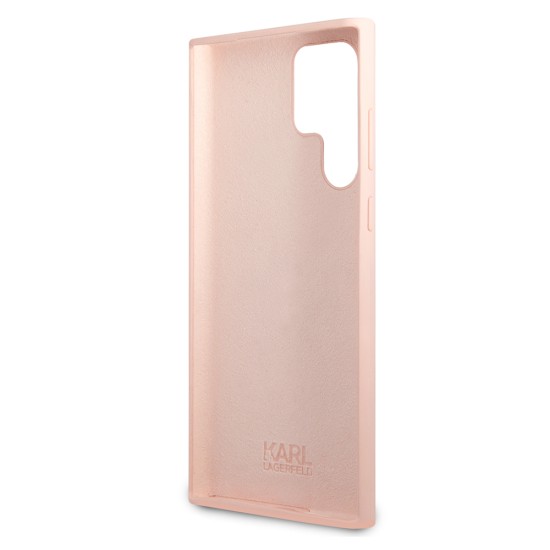 Husa pentru Samsung Galaxy S23 Ultra - Karl Lagerfeld Silicone (KLHCS23LSNIKBCP) - Pink Ikonik