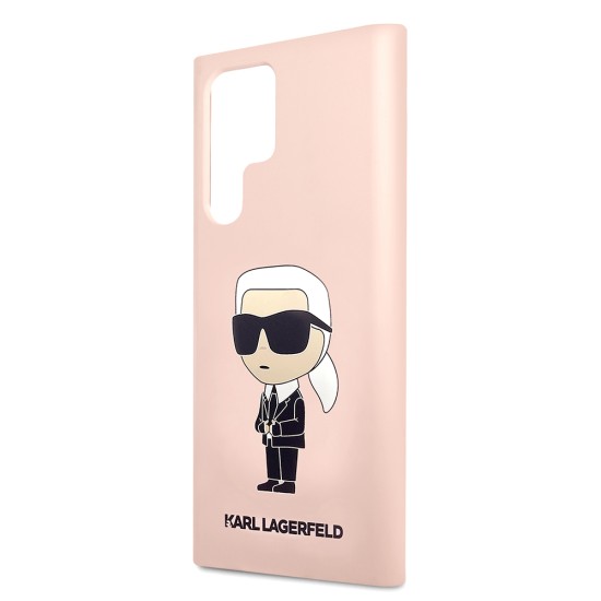 Husa pentru Samsung Galaxy S23 Ultra - Karl Lagerfeld Silicone (KLHCS23LSNIKBCP) - Pink Ikonik