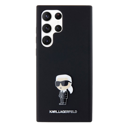 Husa pentru Samsung Galaxy S23 Ultra (KLHCS23LSMHKNPK) - Karl Lagerfeld Silicone - Ikonik Metal Pin