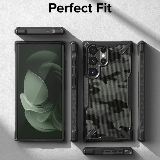 Husa pentru Samsung Galaxy S23 Ultra - Ringke Fusion X Design - Camo Black