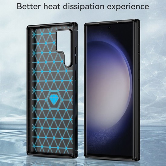 Husa pentru Samsung Galaxy S23 Ultra - Techsuit Carbon Silicone - Black