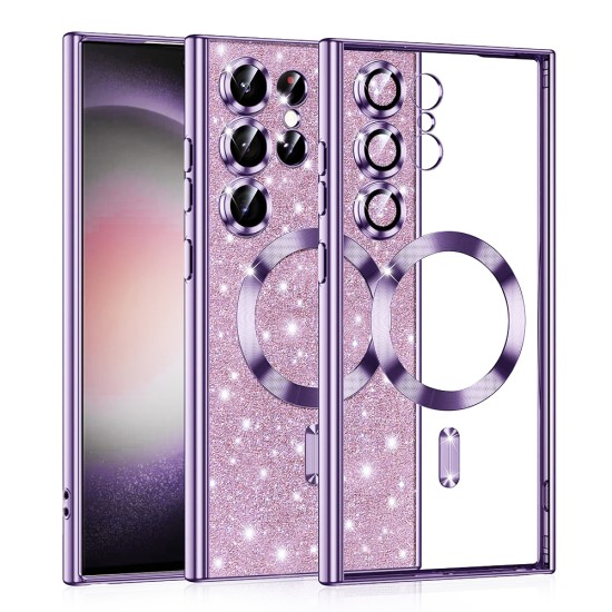 Husa pentru Samsung Galaxy S23 Ultra - Techsuit Luxury Glitter MagSafe - Light Purple