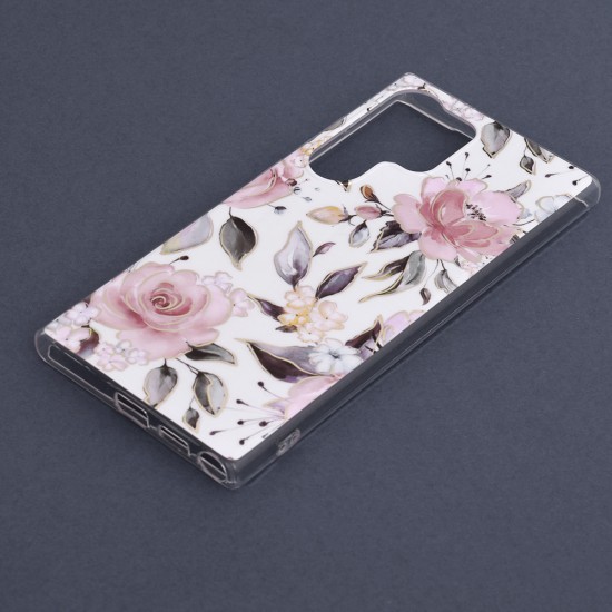 Husa pentru Samsung Galaxy S23 Ultra - Techsuit Marble Series - Chloe White